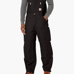 Carhartt Instalated Winter Blue Work Overalls 36x30 Dark Blue